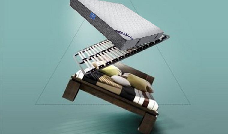 Lit en bois massif avec matelas Lit en bois massif avec matelas