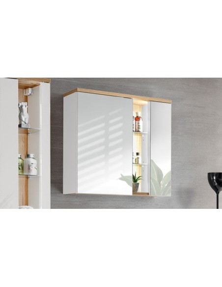 meuble miroir mural blanc