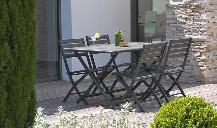 Table de jardin pliante en aluminium 4 personnes - Marius