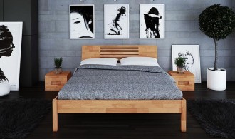 Lit en bois naturel