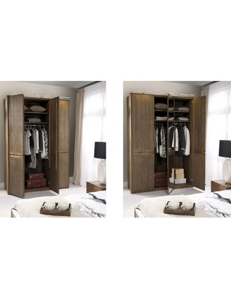 Armoire dressing chêne miroir