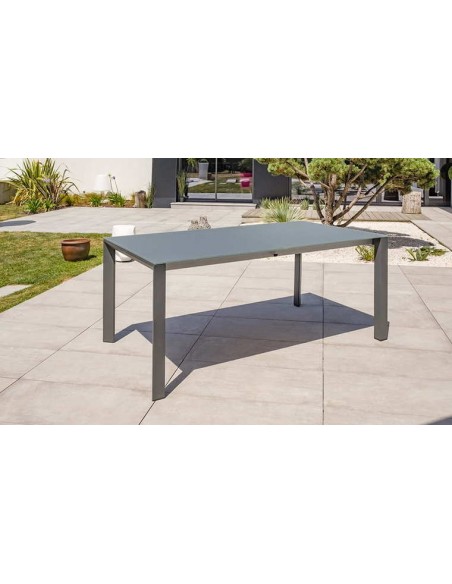 Table jardin verre anthracite