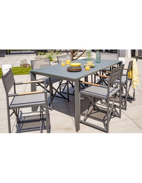 Table jardin verre anthracite