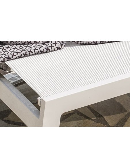 Chaise longue blanche roulettes ibiza