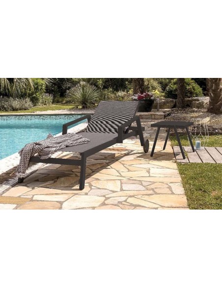 Chaise longue anthracite ibiza