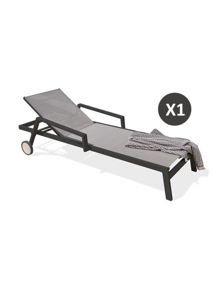 Chaise longue anthracite ibiza