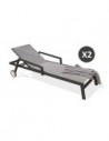 Chaise longue anthracite ibiza