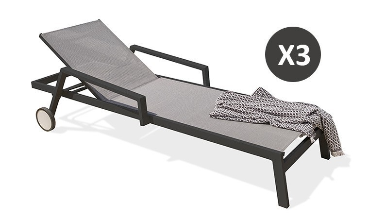 Chaise longue anthracite ibiza Chaise longue anthracite ibiza