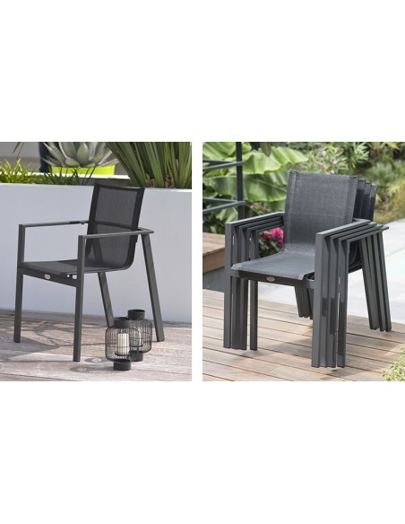 Fauteuil de jardin empilable noir