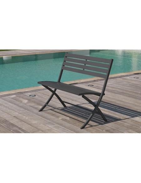 Banc jardin pliant aluminium