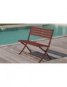 Banc jardin pliant aluminium carmin