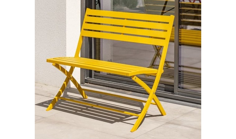 Banc jardin pliant aluminium moutarde Banc jardin pliant aluminium moutarde
