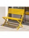 Banc jardin pliant aluminium moutarde