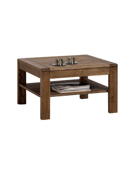 Table basse carrée en chêne massif 75 cm