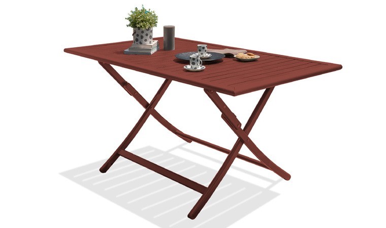 Table jardin pliante rouge marius Table jardin pliante rouge marius