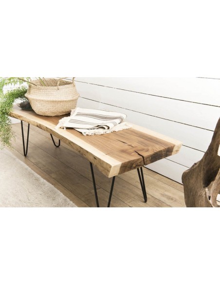 Banc de salon en bois exotique