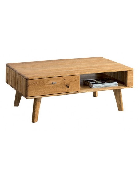 Table basse en chêne avec rangement