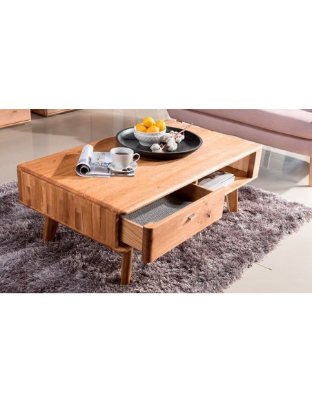 Table basse en chêne avec rangement