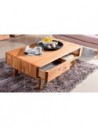 Table basse en chêne avec rangement