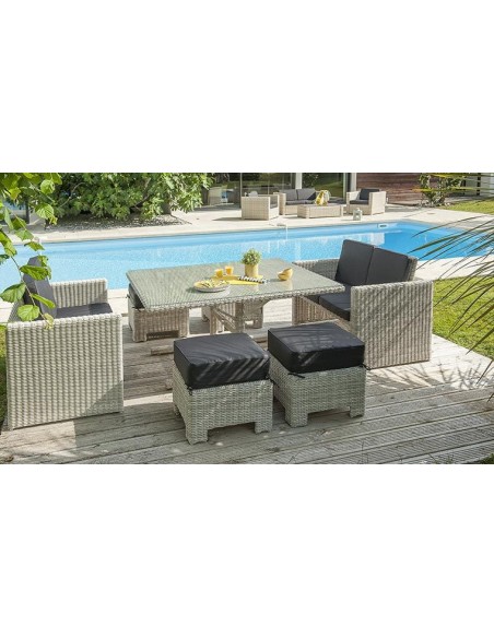 Salon jardin encastrable gris