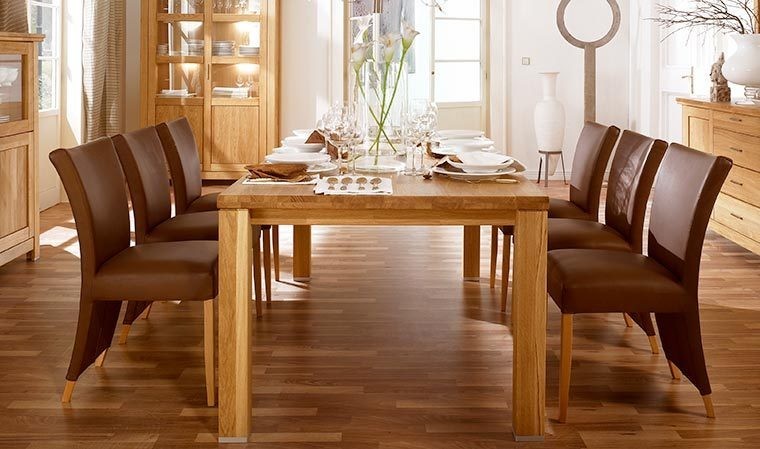 Table à manger en bois chene massif - 160, 180 ou 210 cm Porto