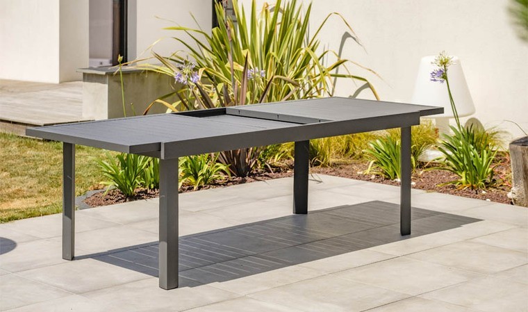 Table de jardin à rallonge en aluminium anthracite - Copenhague