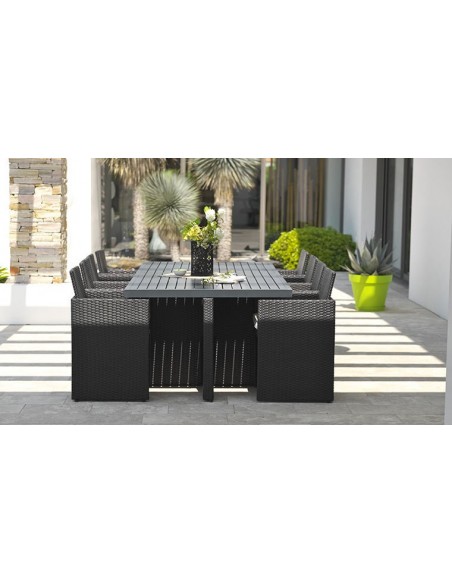 Salon jardin encastrable 8 fauteuils