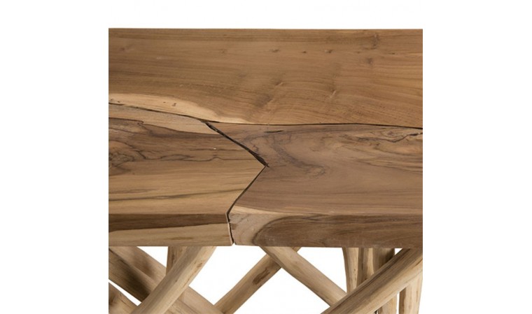 Console en branches de teck naturel 120 cm - Console teck