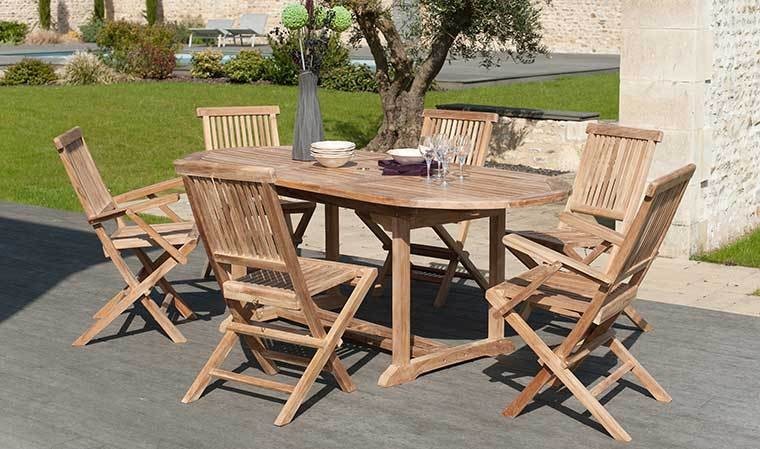 Table de Jardin Ovale Teck Extensible - Déco du Jardin à Reims