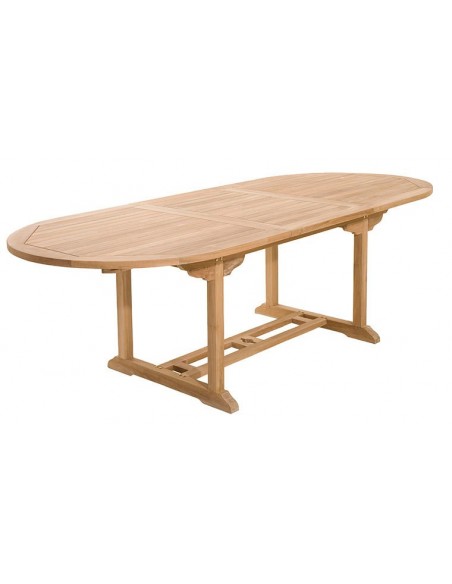 Table de jardin ovale extensible en teck