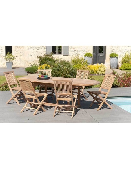 Table de jardin extensible en teck