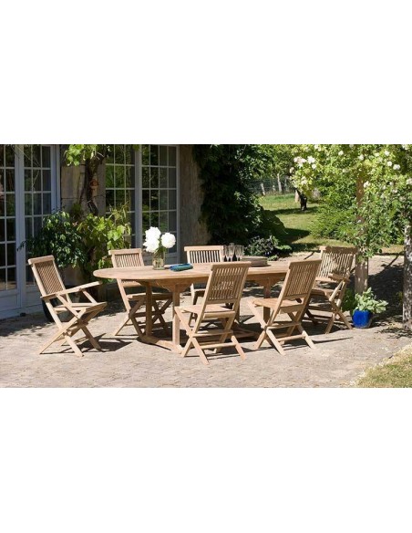 Table de jardin extensible en teck