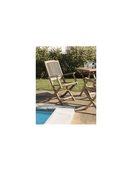 Fauteuil de jardin pliant en bois teck