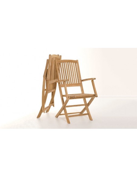 Fauteuil de jardin pliant en bois teck