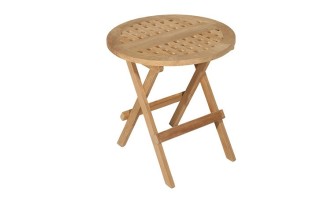 Table de jardin ronde pliante en teck