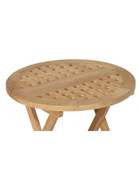 Table de jardin ronde pliante en teck