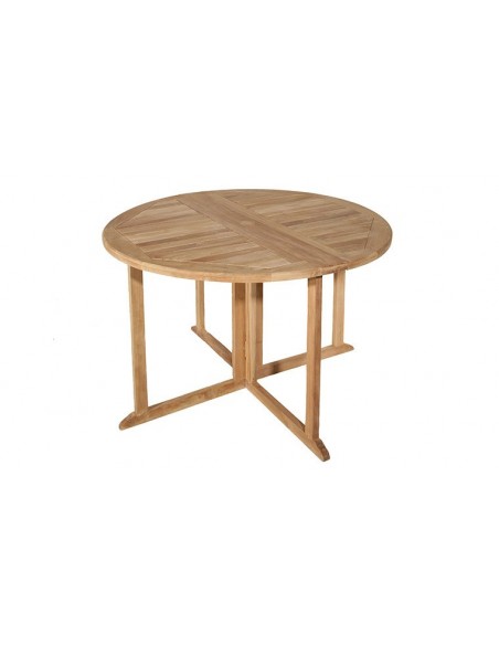 Table jardin ronde pliante en teck