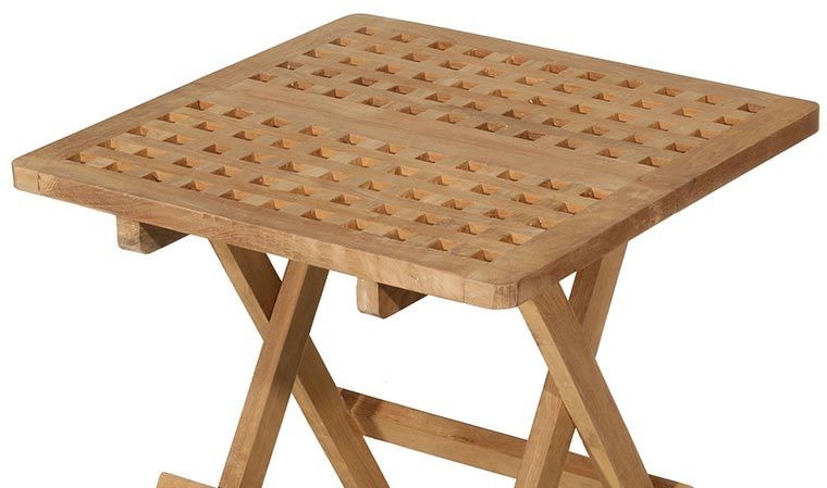 Table de jardin carrée et pliante en bois de teck - Padang