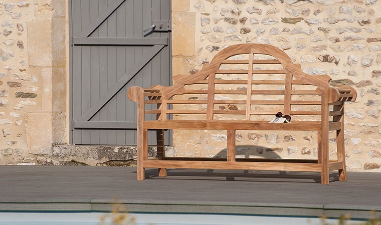 Banc de jardin 120 cm en teck massif - GARDENA