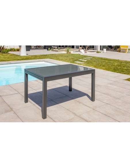 table de jardin avec rallonge anthracite