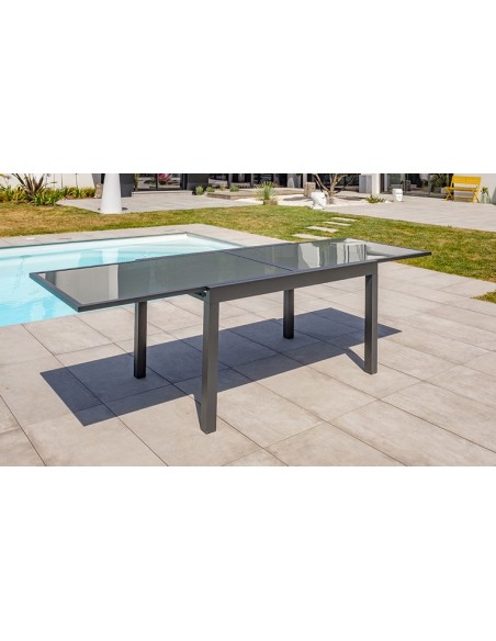 table de jardin avec rallonge anthracite