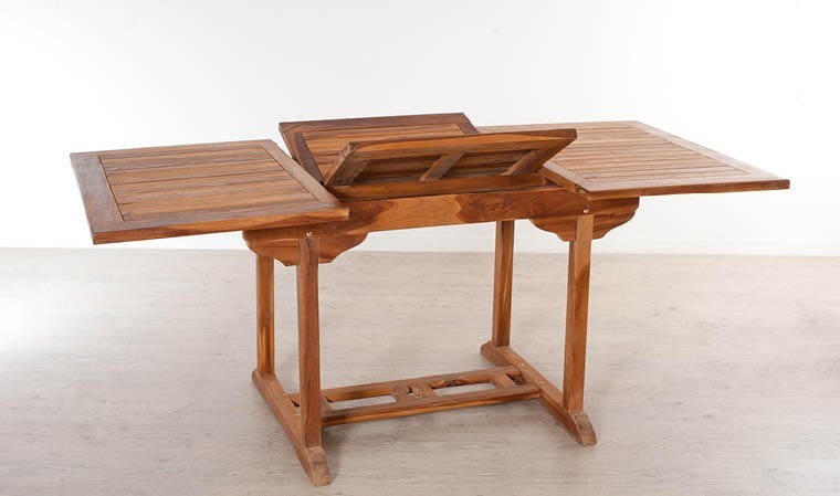 Table de jardin 4/6 personnes - rectangulaire extensible 120/180 x 90 cm en  bois Teck