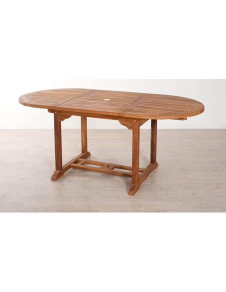 Table de jardin 4/6 personnes - ovale extensible 120/180 x 90 cm en bois  Teck