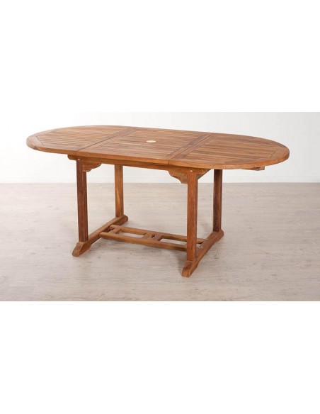 Table de jardin ovale en bois de teck massif