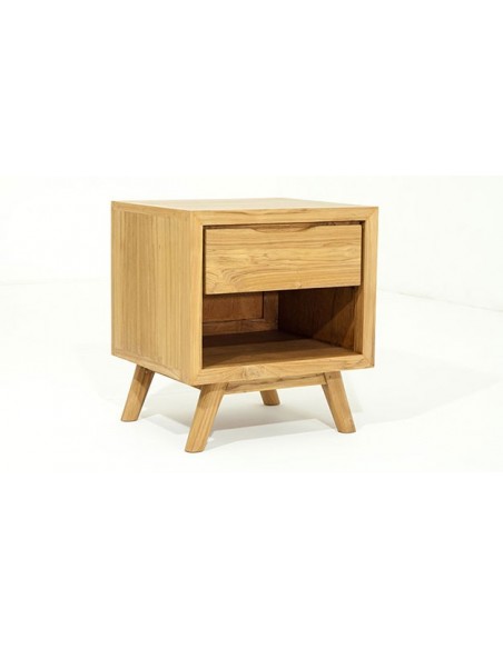 Chevet en teck massif style scandinave