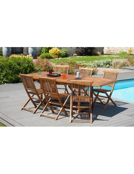 Chaise de jardin pliable en bois de teck classique