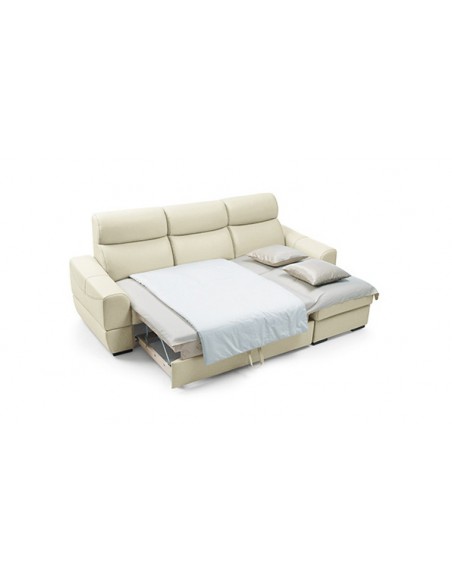 Canapé en cuir convertible 3 places dossier hauts ajustables