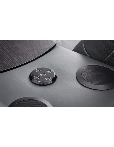 Canapé d'angle en cuir avec système audio Bluetooth
