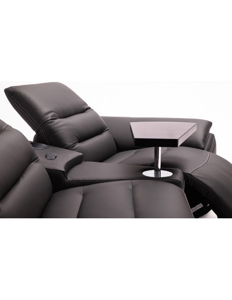 Canapé d'angle en cuir avec système audio Bluetooth