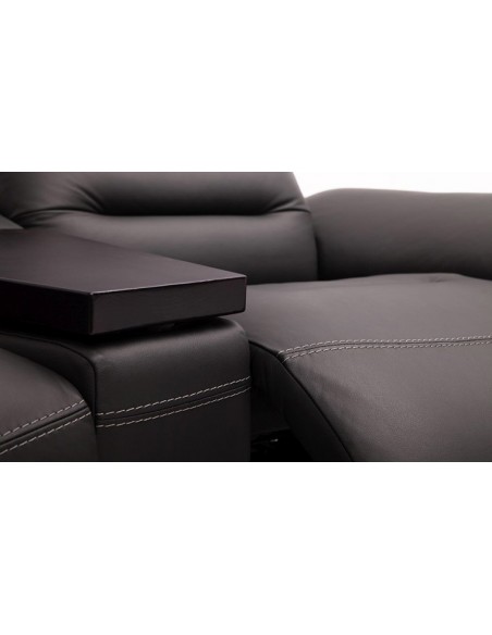 Canapé d'angle en cuir avec système audio Bluetooth